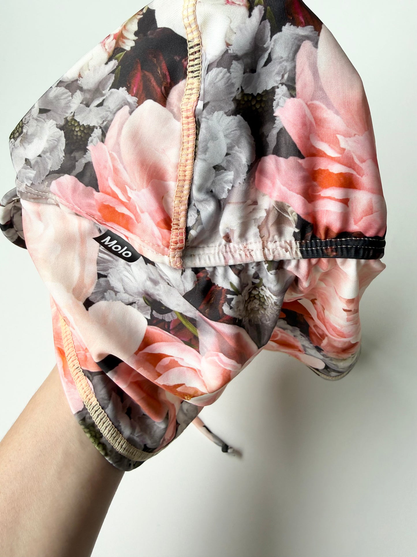 Molo Pink & Grey Floral Swim Sun Hat (3-5 Years)