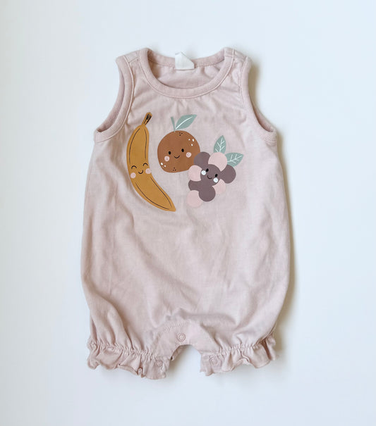 PL Baby Light Pink Fruit Summer Shorty Romper (3 Months)