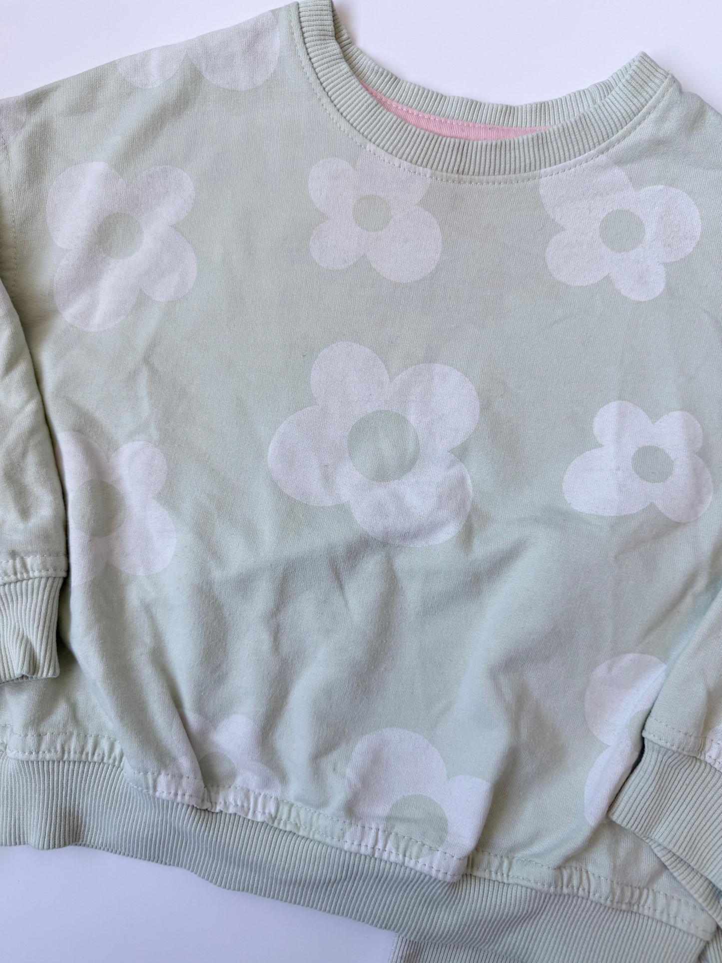 George Green Flowers Sweater & Ribbed Leggings Set (3T)