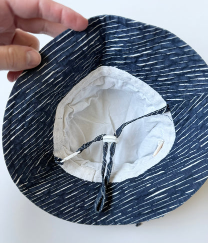 Jan & Jul Navy & White Stripes Sun Hat (0-6 Months)