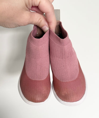Minimoc Pink Knit High Top Stretch Slip On Sneakers (5)