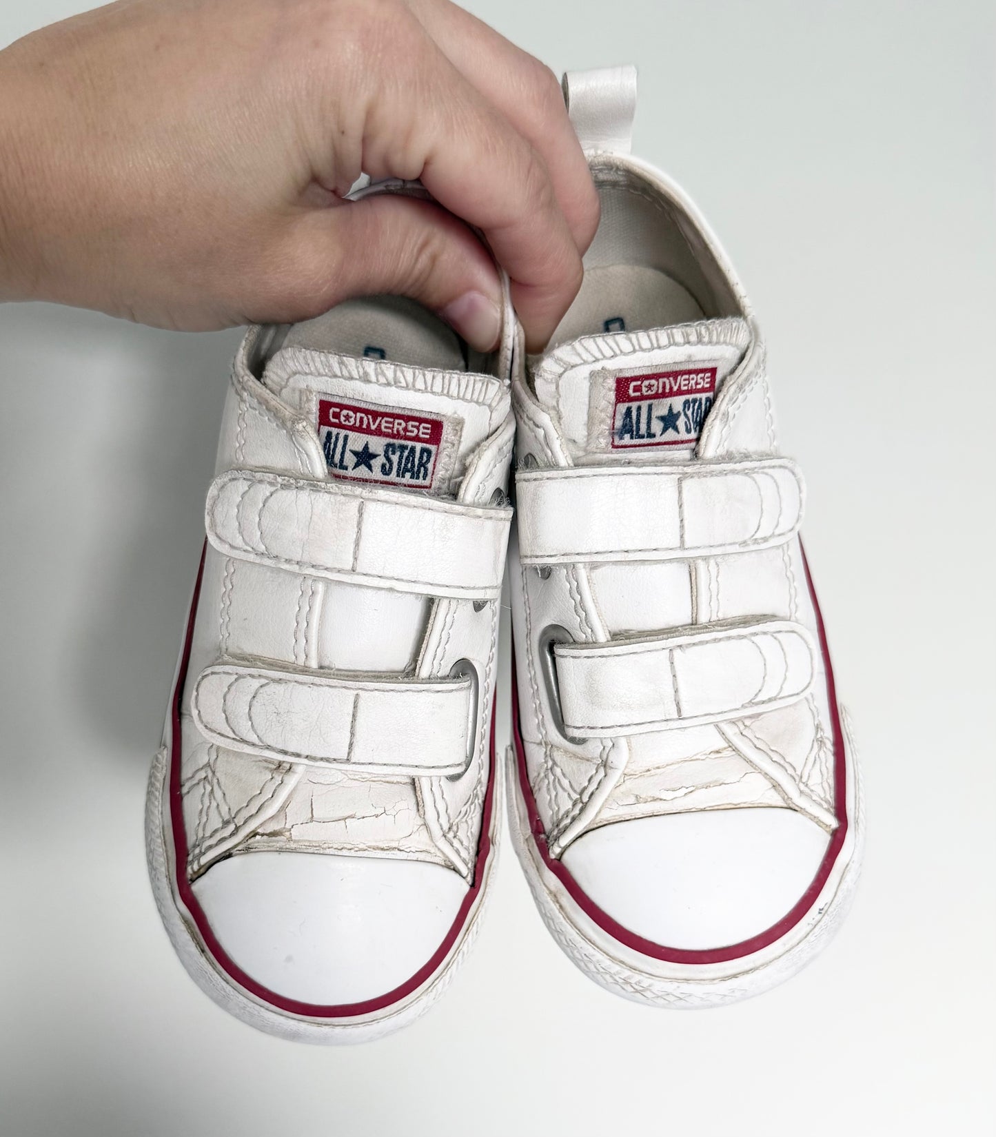 Converse White Leather Velcro Sneakers (9)