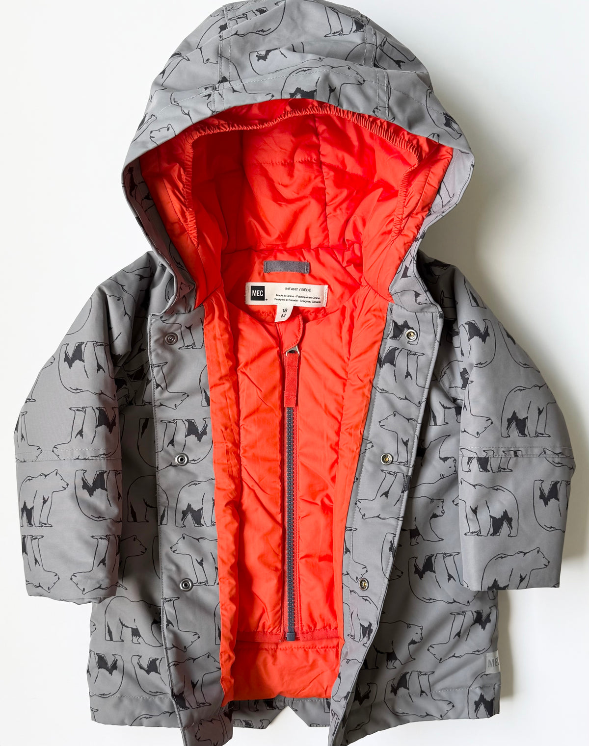 MEC Baby Grey & Orange Polar Bears Mini Toaster Parka (18 Months)