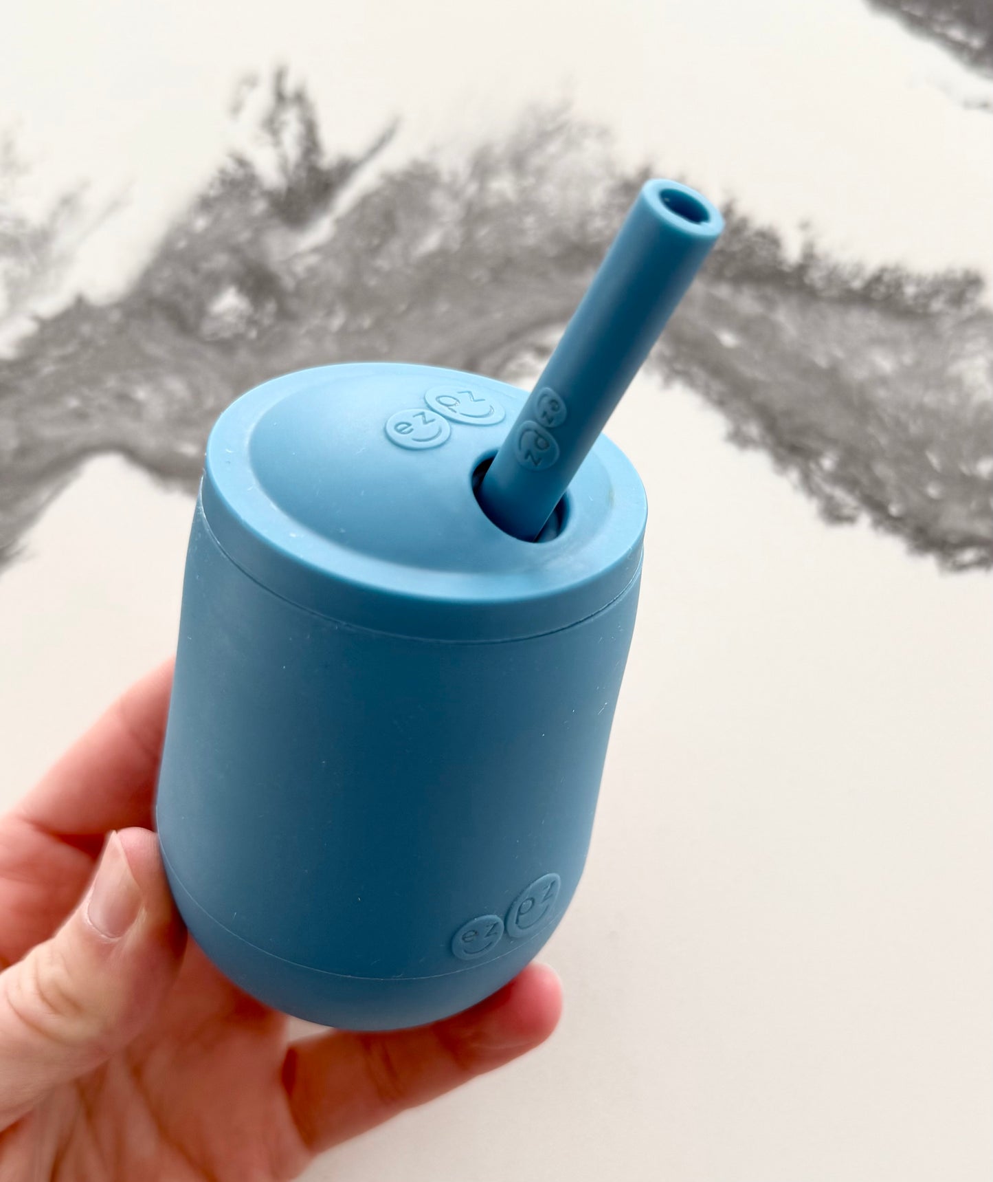 EzPz Mini Cup & Straw Training System in Blue - 4oz