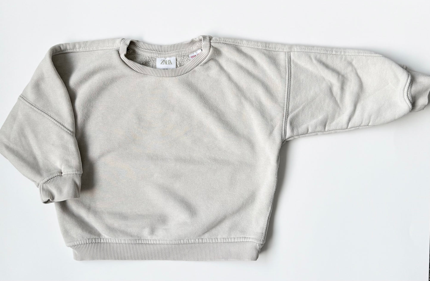 Zara Light Grey “Positive & Happy” Crewneck Sweater (18-24 Months)