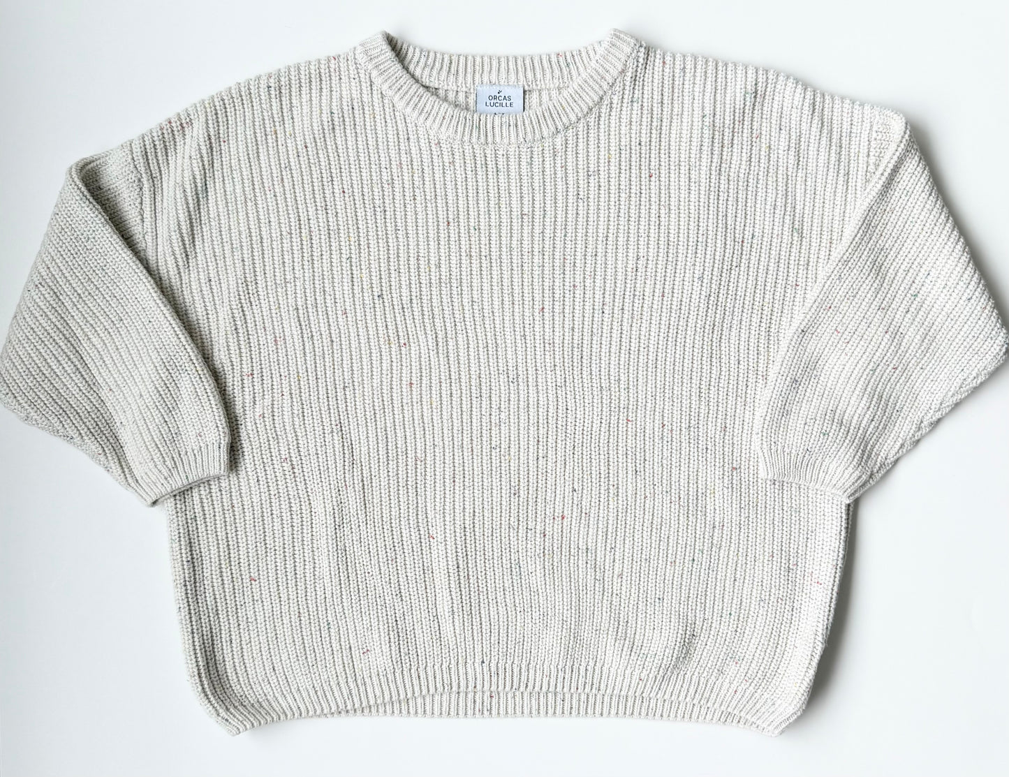 Orcas Lucille Beige & Confetti Dots Knit Sweater (4-5T)