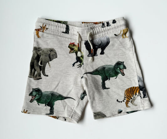 H&M Light Grey Dinos & Animals Shorts (2-3 Years)