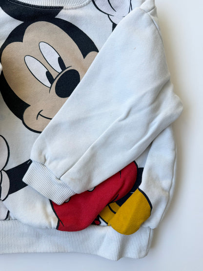 Zara x Disney Mickey Mouse White & Grey Sweater & Pants Set (2-3 Years)
