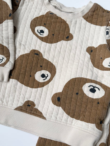 H&M White Bears Quilted Sweater & Pants Set (2-3 Years)