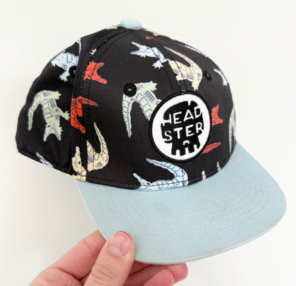 Headster Black & Blue Alligator SnapBack Hat (48CM)
