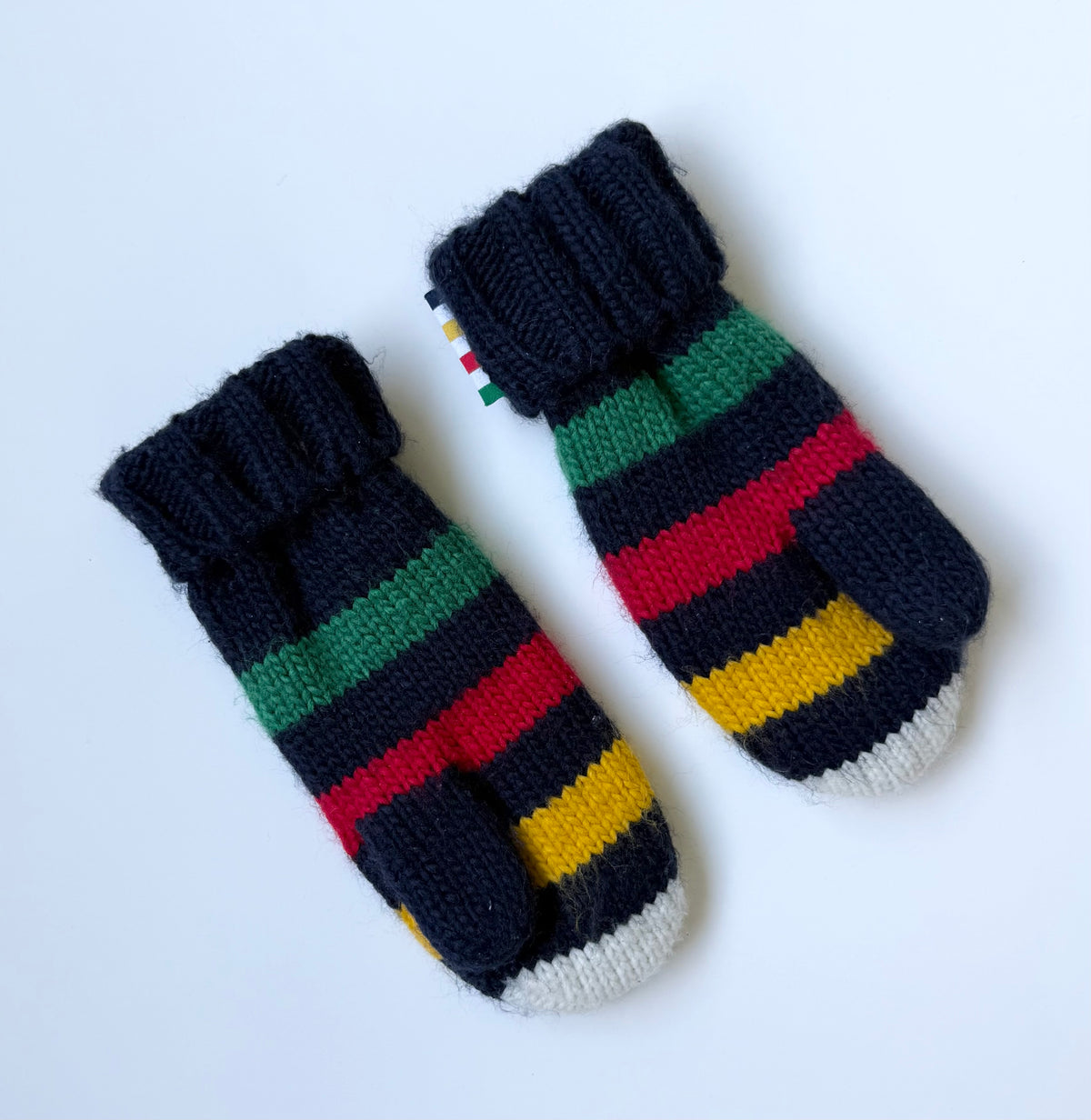 Hudson’s Bay Company Navy Striped Knit Mittens (5-7 Years)