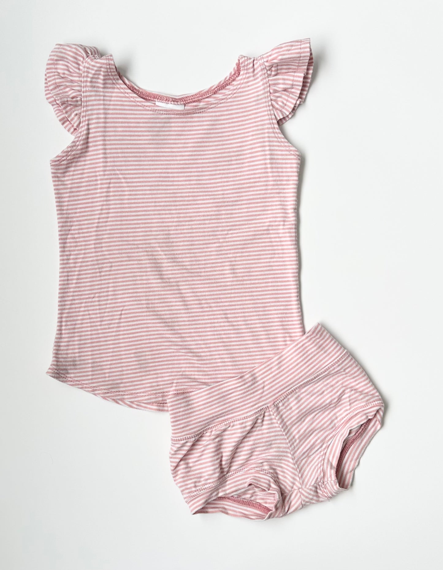 Nest & Nurture Pink & White Stripped Tank & Shorts Set (3T)