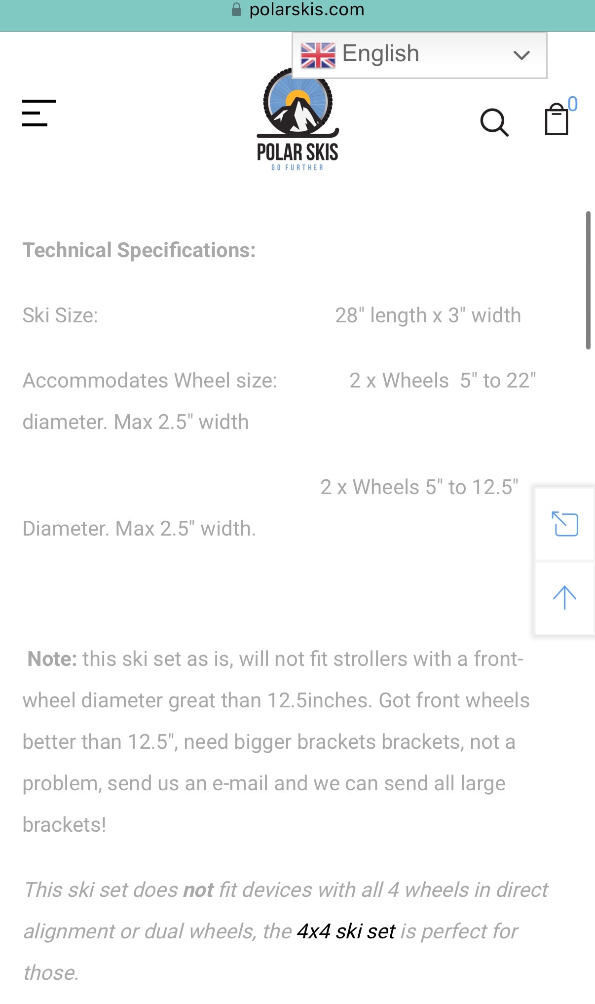Polar Stroller - Polar Ski Set - RX4