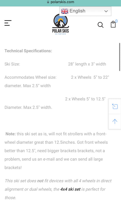 Polar Stroller - Polar Ski Set - RX4