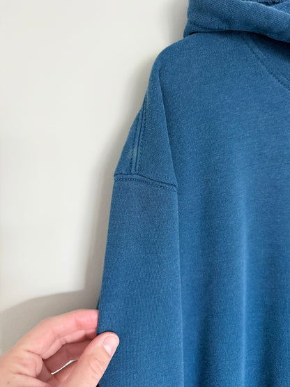 Men’s Carhartt Loose-Fit Midweight Logo Graphic Sweatshirt in Blue & Orange (Extra Large)