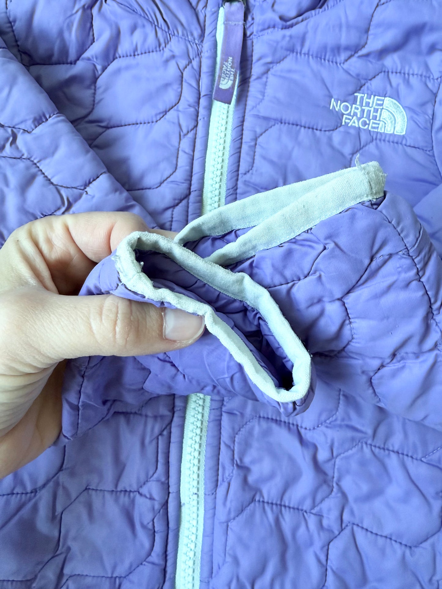 The North Face Light Purple Puffer Thermoball Fall Jacket (3T)