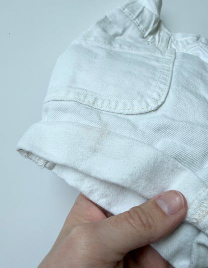 Baby Gap White Paperbag Waist Jean Mom Shorts (3 Years)