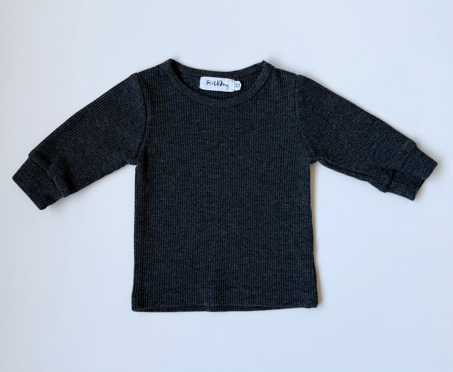 Field Day Dark Grey Waffled Long Sleeve (3-6 Months)