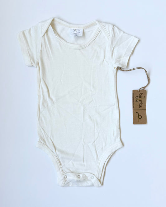 Bahmbu Bila White Short Sleeve Bodysuit - New (12-18 Months)