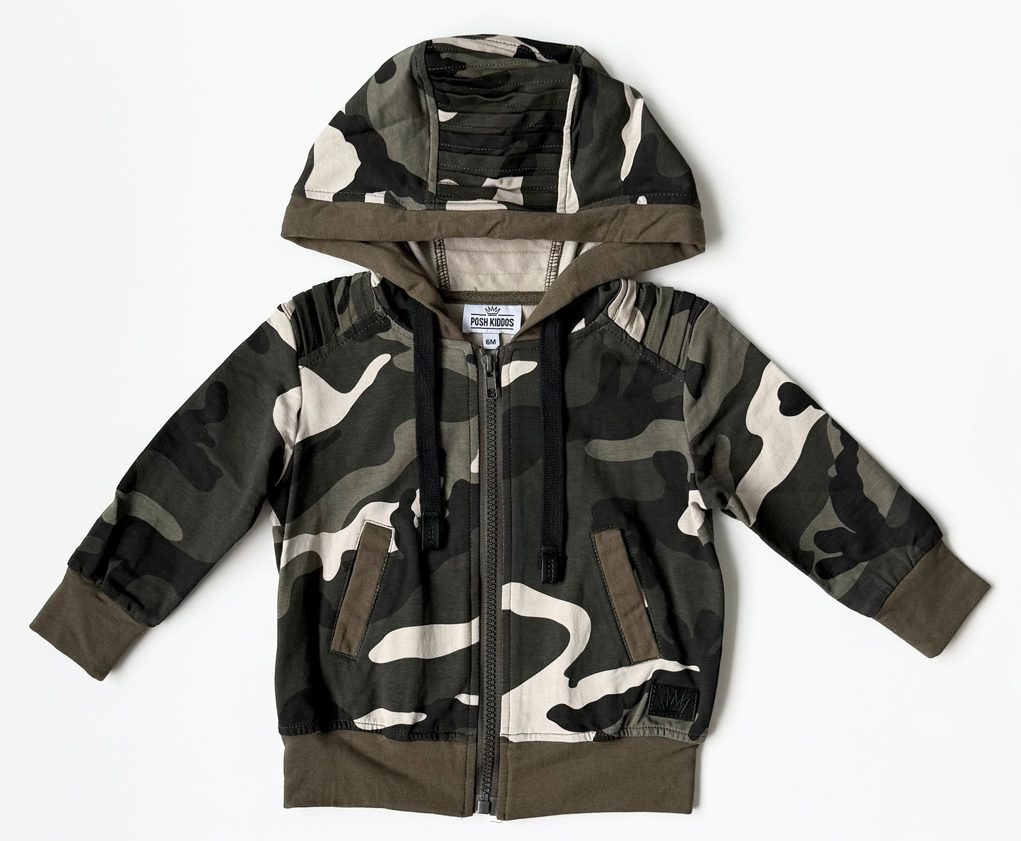Posh Kiddos Camo Zip Up Hoodie (6 Months)