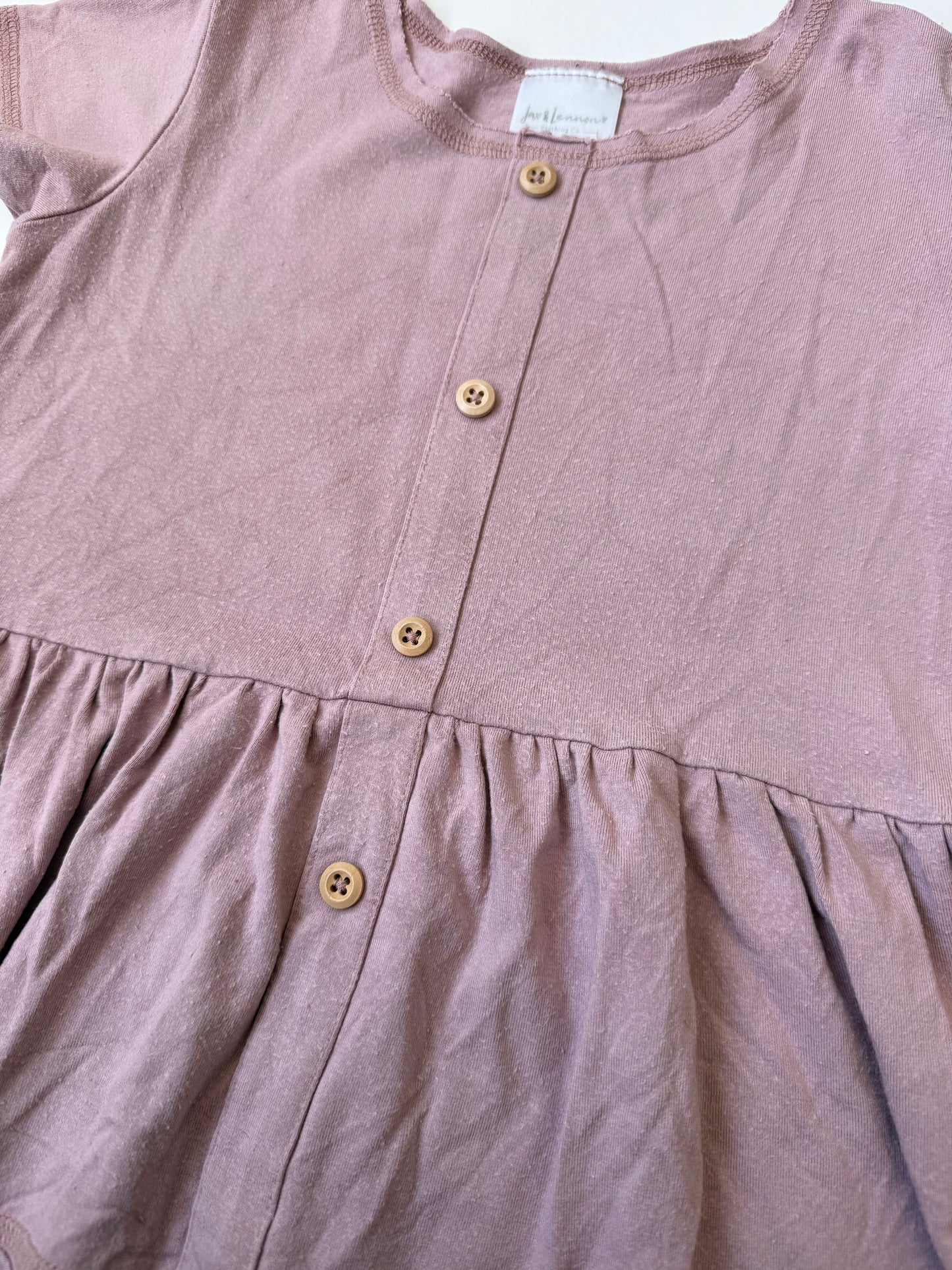 Jax & Lennon Light Purple Peplum Button Front Short Sleeve (2/3 Years)
