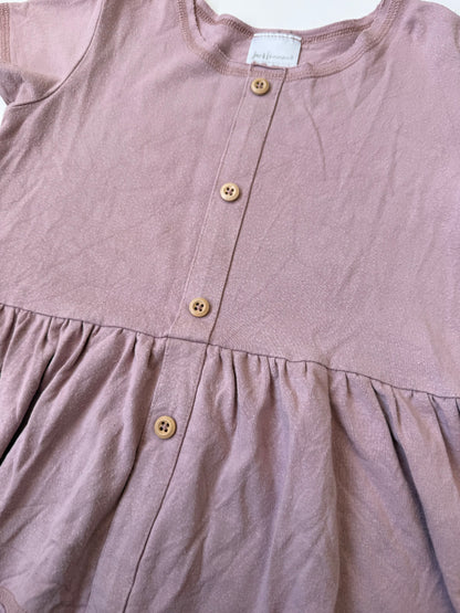 Jax & Lennon Light Purple Peplum Button Front Short Sleeve (2/3 Years)