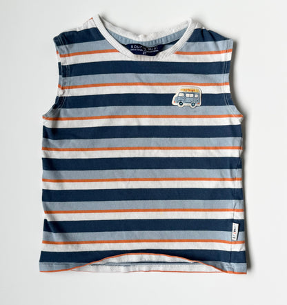 Souris Mini Blue & Orange Stripes Surf Van Tank Top (2T)