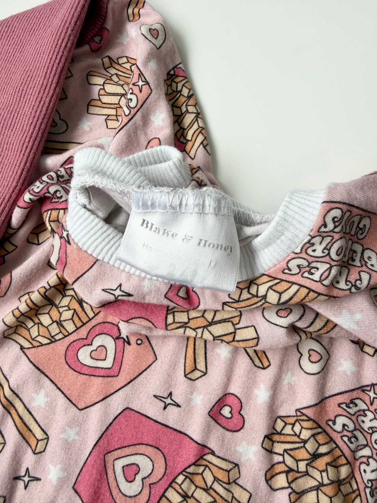 Blake & Honey Pink “Fries Before Guys” Heart Sweater (2/3T)