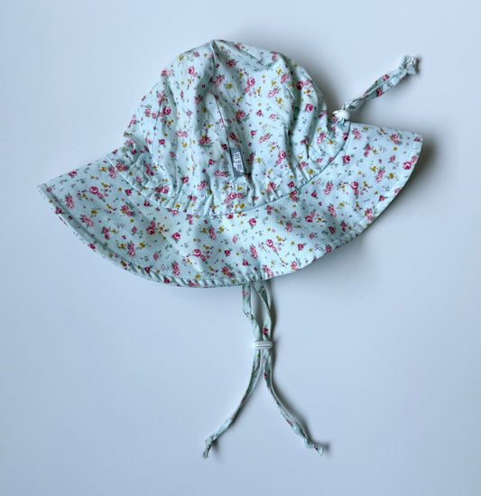 Jan & Jul Light Blue & Dainty Floral Sun Hat (2-5 Years)