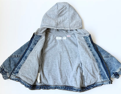 Zara Grey Hood Jean Jacket (12-18 Months)