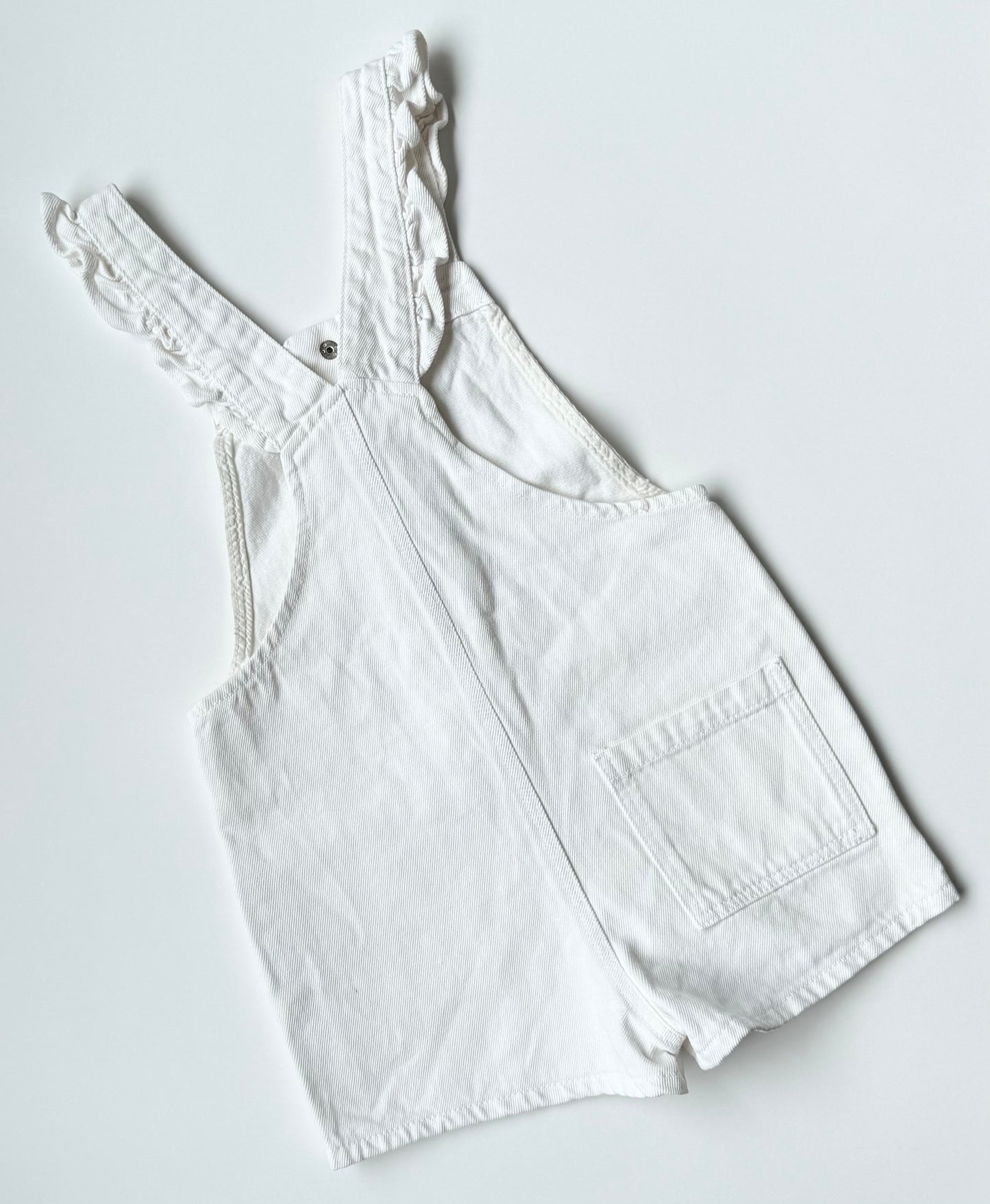Zara White Jean Shorty Overalls (3-4 Years)