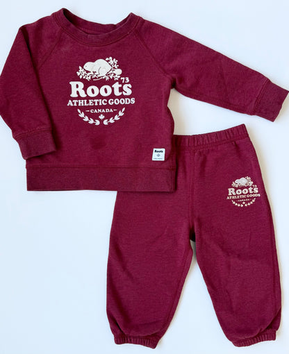 Roots Baby Red Sweater & Pants Set (12-18 Months)