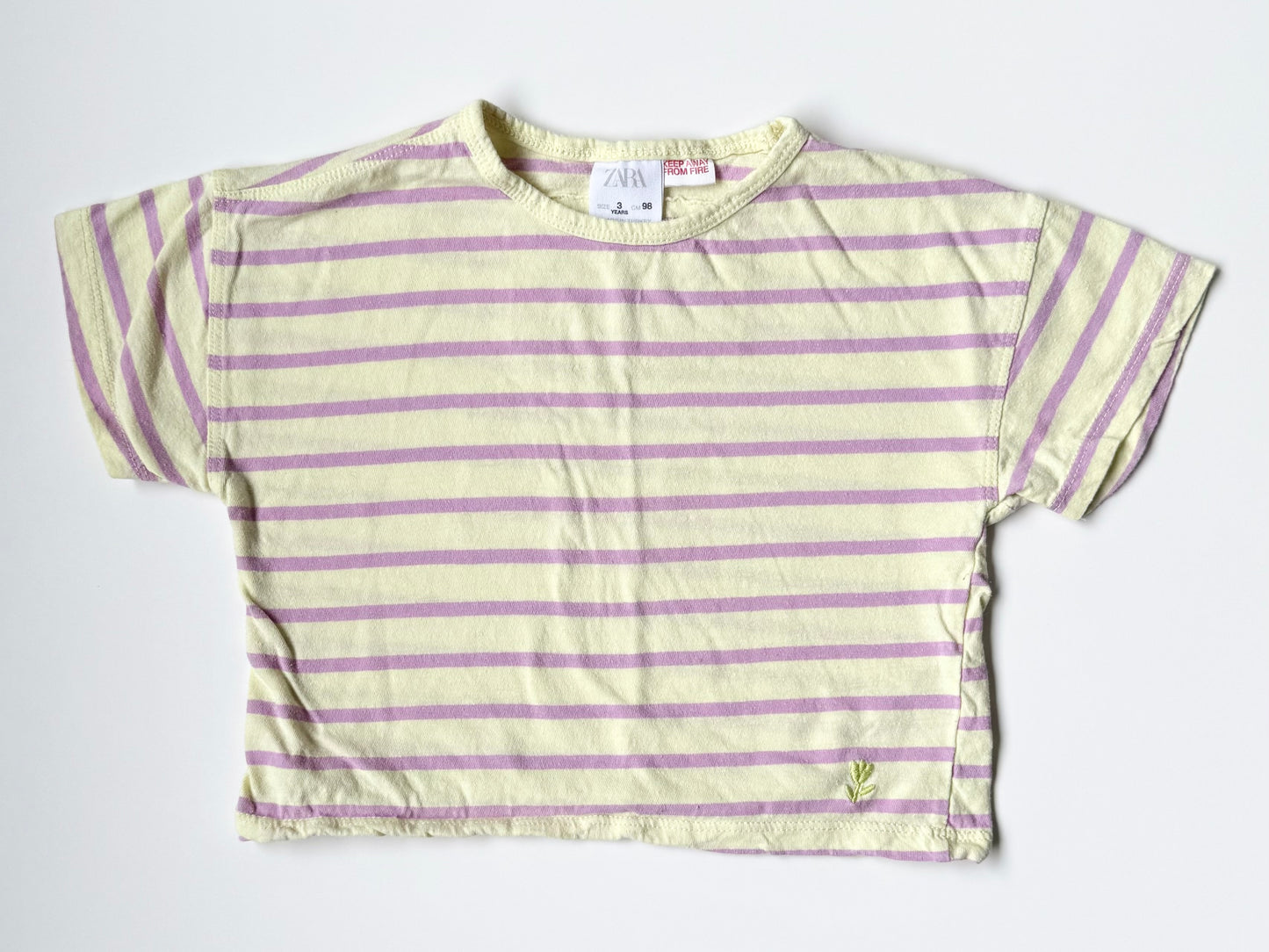 Zara Yellow & Purple Striped T-Shirt (3 Years)