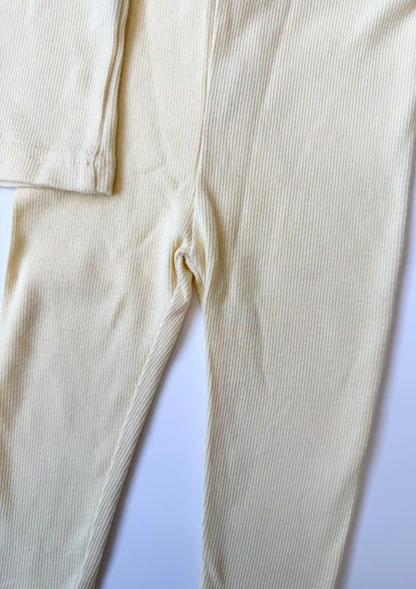 Never/Not Yellow Ribbed Long Sleeve & Leggings Set (6-12 Months)