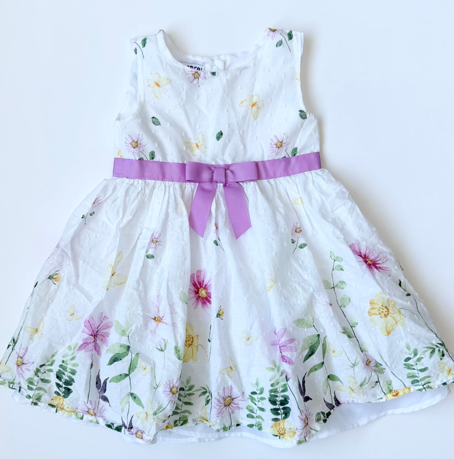 Blueberi Boulevard White & Purple Spring Sleeveless Dress (2T)