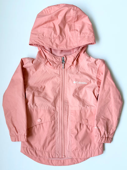 Columbia Rainy Trails Fleece Lined Wind Breaker Jacket in Coral Reef (3T)
