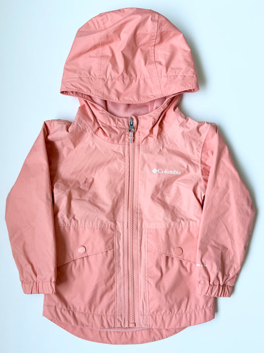 Columbia Rainy Trails Fleece Lined Wind Breaker Jacket in Coral Reef (3T)