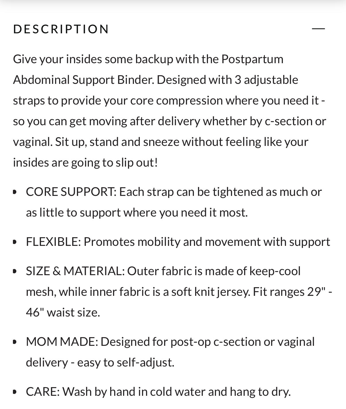 Frida Postpartum Abdominal Support Binder - Grey