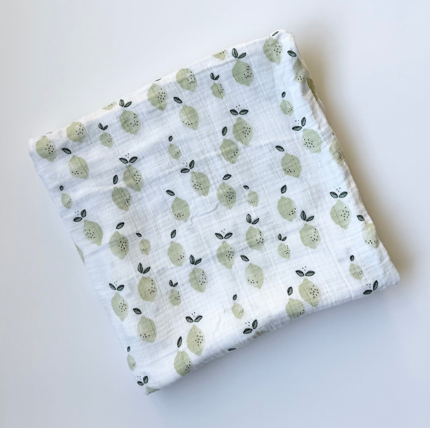 Firsts White Limes Muslin Bamboo Swaddle Blanket