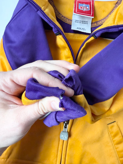 Minnesota Vikings Yellow & Purple Zip Up Football Sweater (2T)