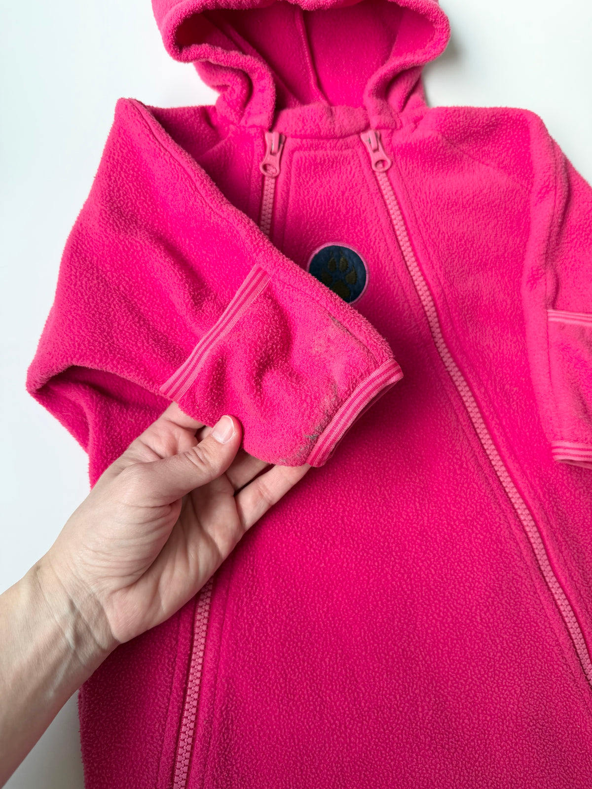 MEC Hot Pink Paw Fleece Bunting Suit (6 Months)