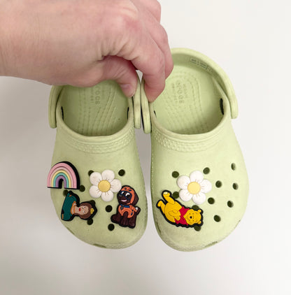 Crocs Light Green Clog With Fun Jibbitz Slip Ons (7)