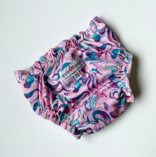 Apple Cheeks Pink Mermaids Reusable Swim Diaper (One Size)