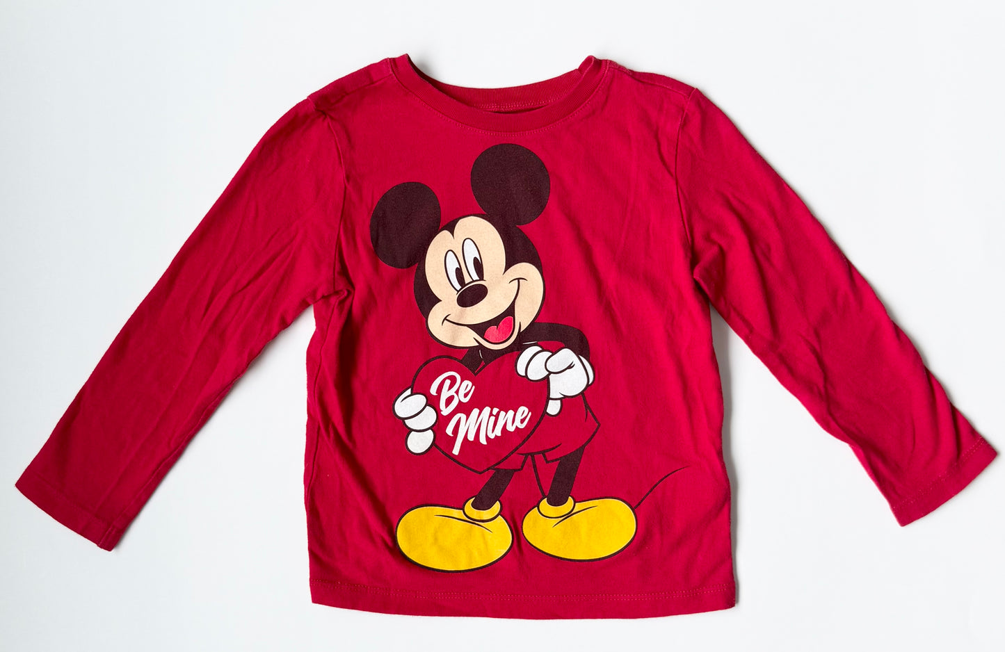 Old Navy x Disney Mickey Mouse “Be Mine” Red Long Sleeve (3T)