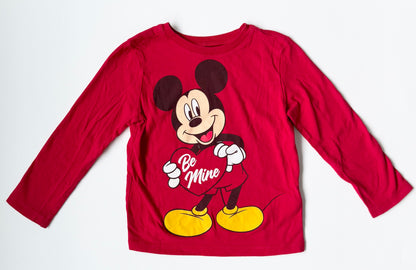 Old Navy x Disney Mickey Mouse “Be Mine” Red Long Sleeve (3T)