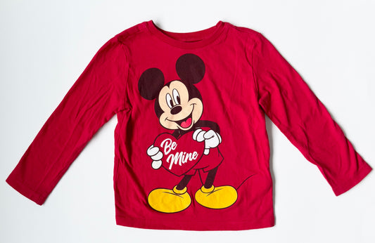 Old Navy x Disney Mickey Mouse “Be Mine” Red Long Sleeve (3T)
