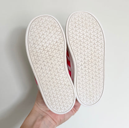Adidas VL Court 2.0 White & Pink Stripe Velcro Sneakers (8)