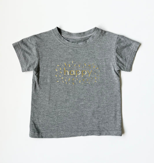 The Whimsical Fox Grey “Happy” T-Shirt (2T)