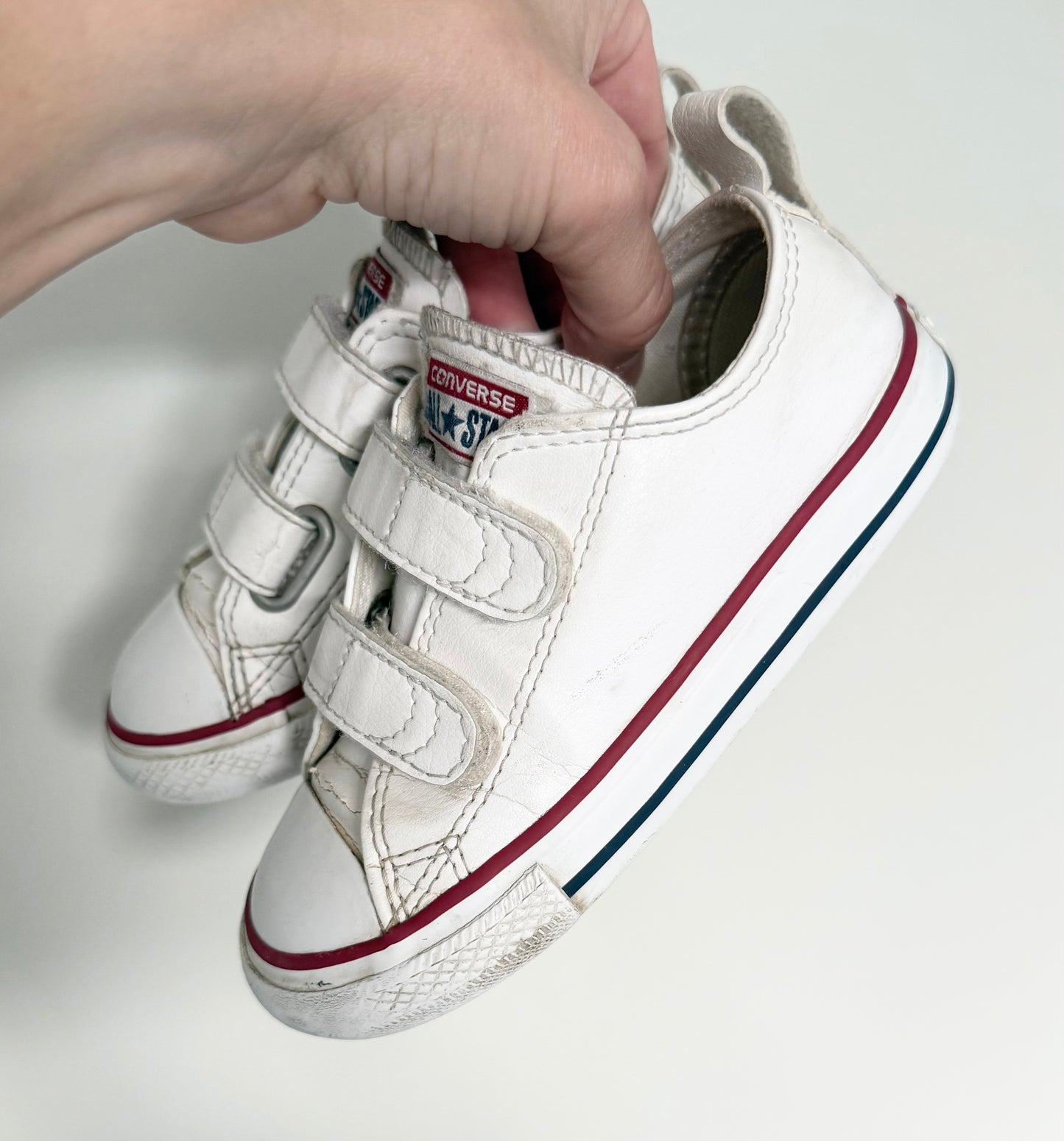 Converse White Leather Velcro Sneakers (9)