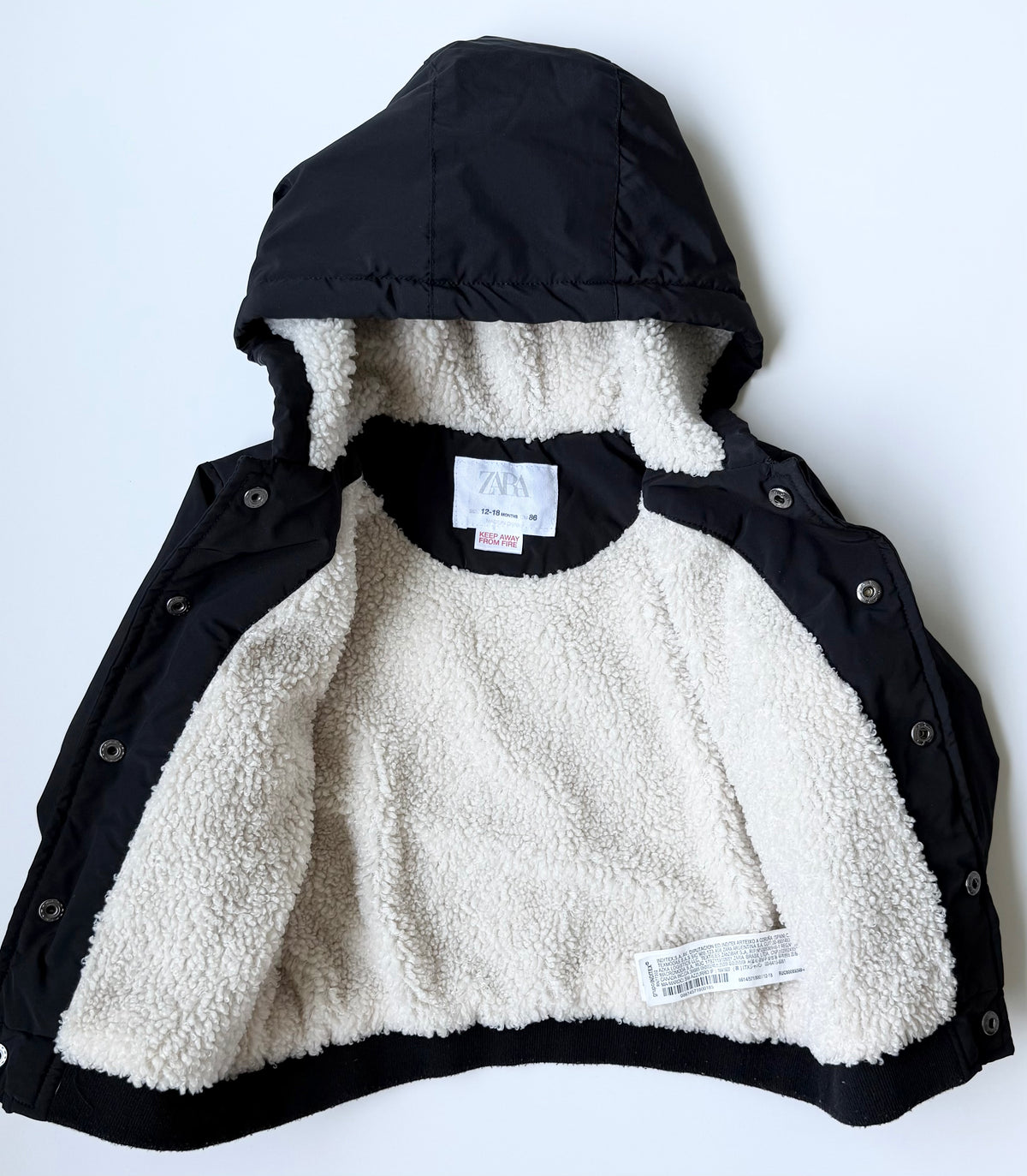 Zara Black & Sherpa Interior Jacket (12-18 Months)